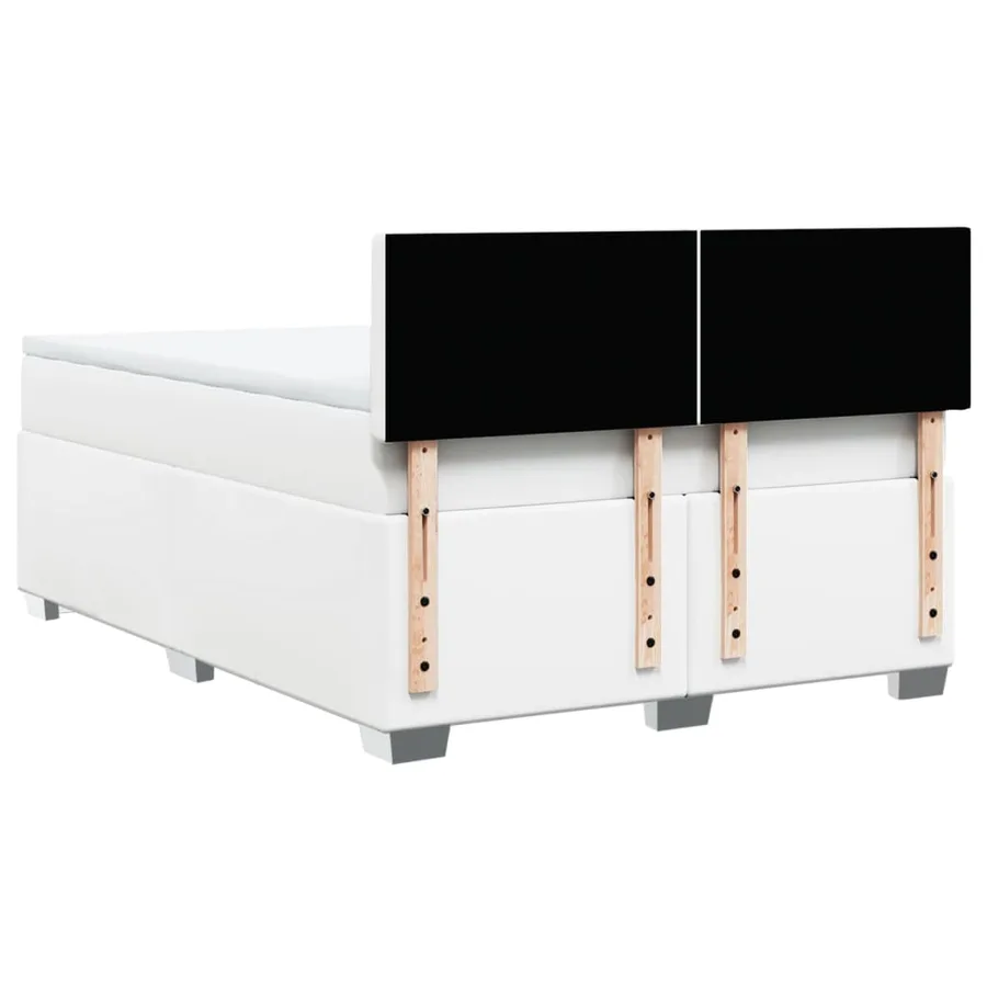 Sommier à lattes de lit avec matelas Blanc 160x200cm Similicuir - 12