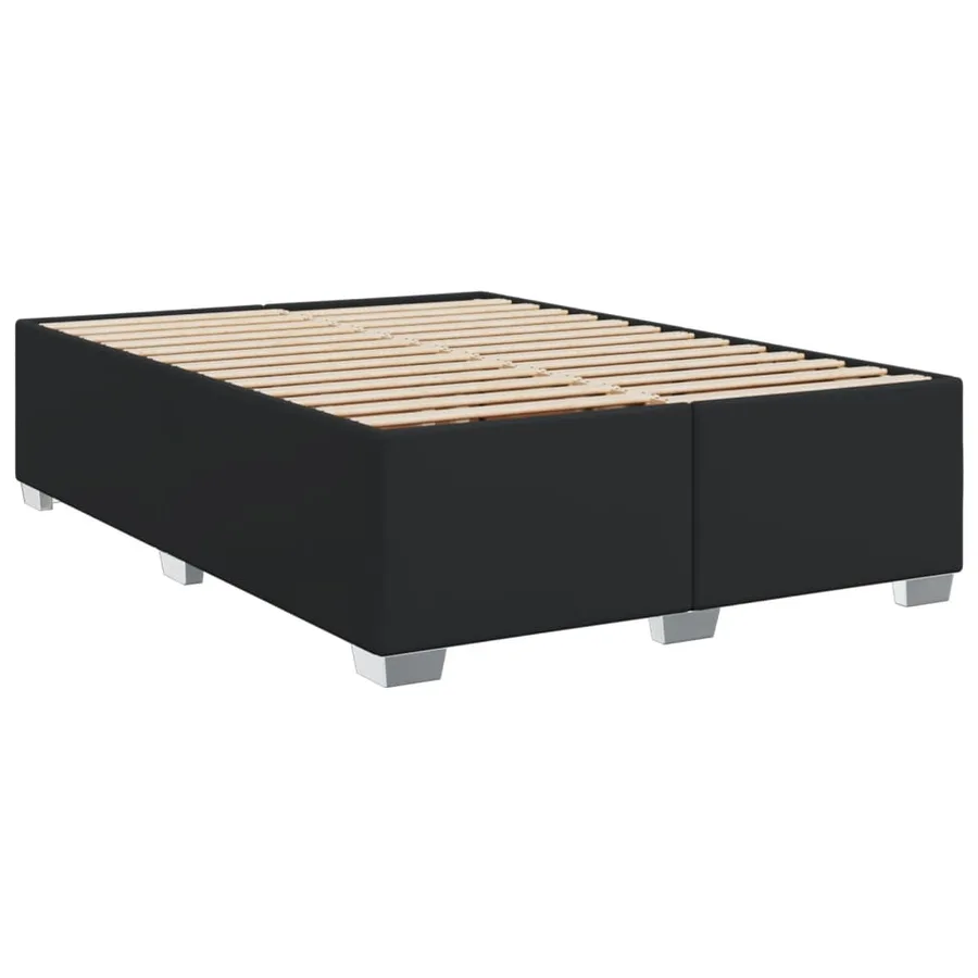 Sommier à lattes de lit avec matelas Noir 140x200 cm Similicuir - 8