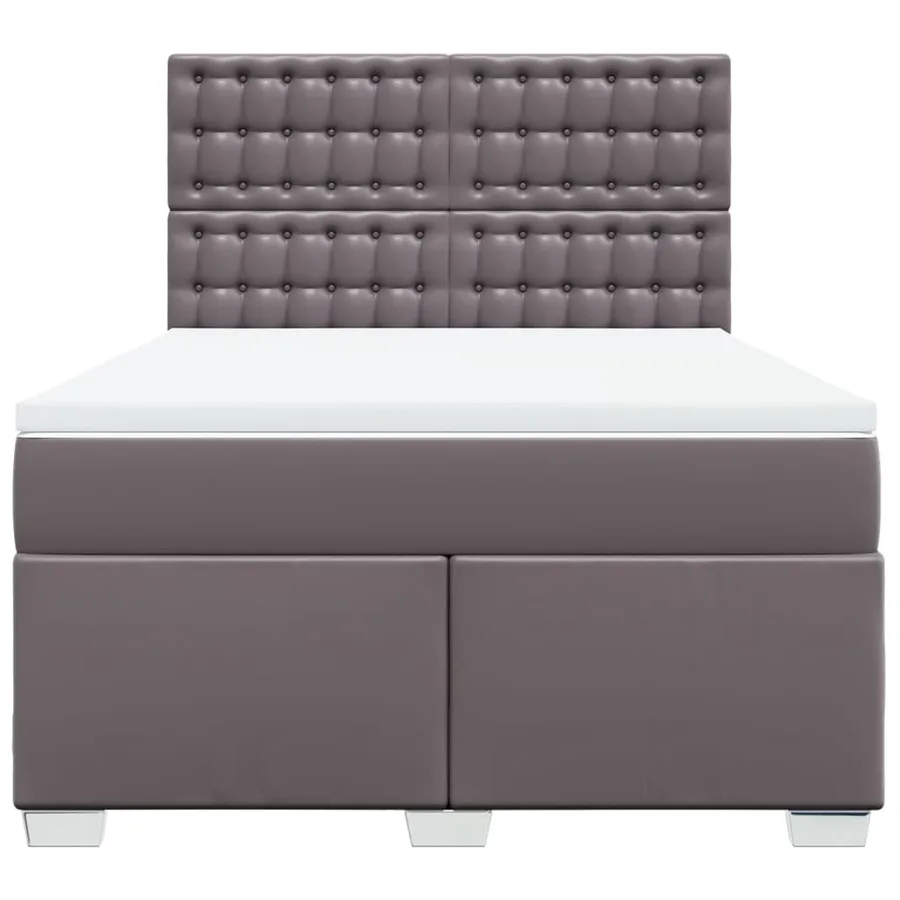 Sommier à lattes de lit avec matelas Gris 140x200 cm Similicuir - 6