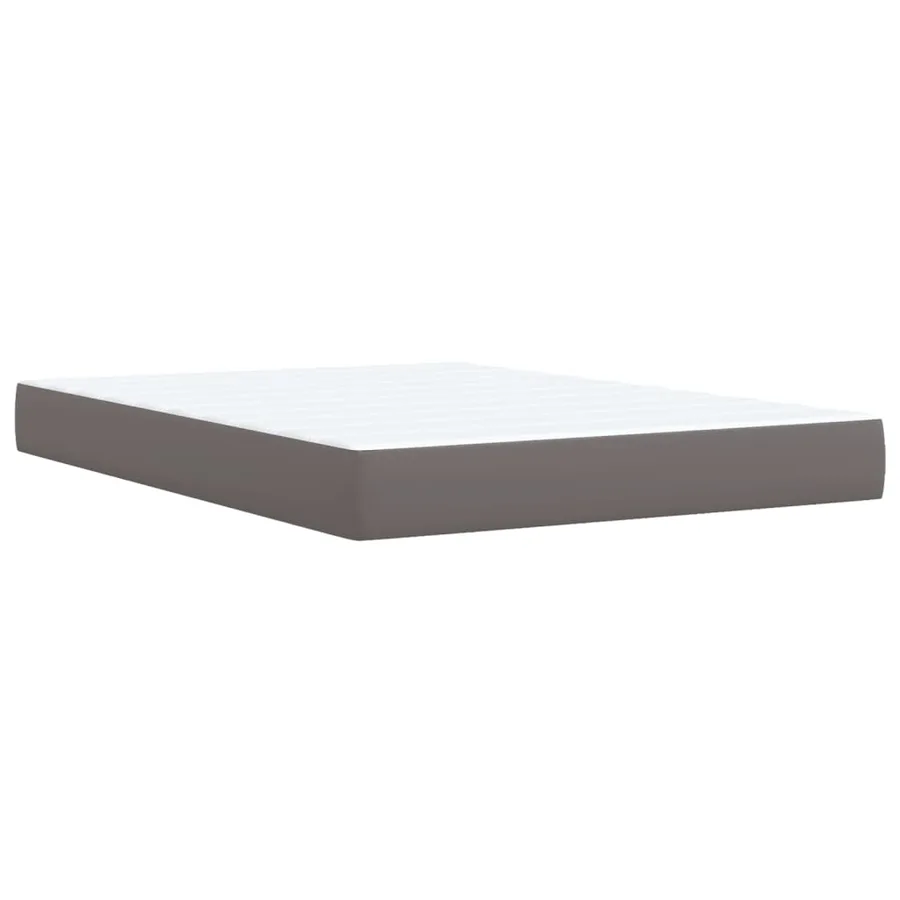 Sommier à lattes de lit avec matelas Gris 140x200 cm Similicuir - 9