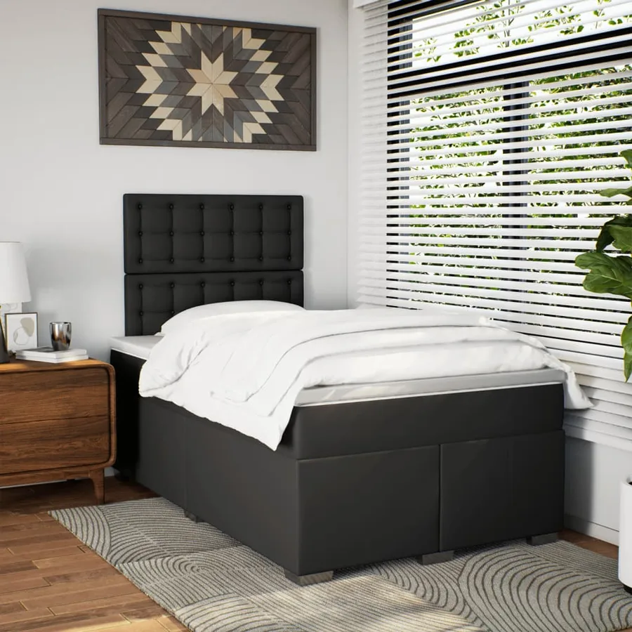 Sommier à lattes de lit matelas Noir 120x200 cm Similicuir - 3
