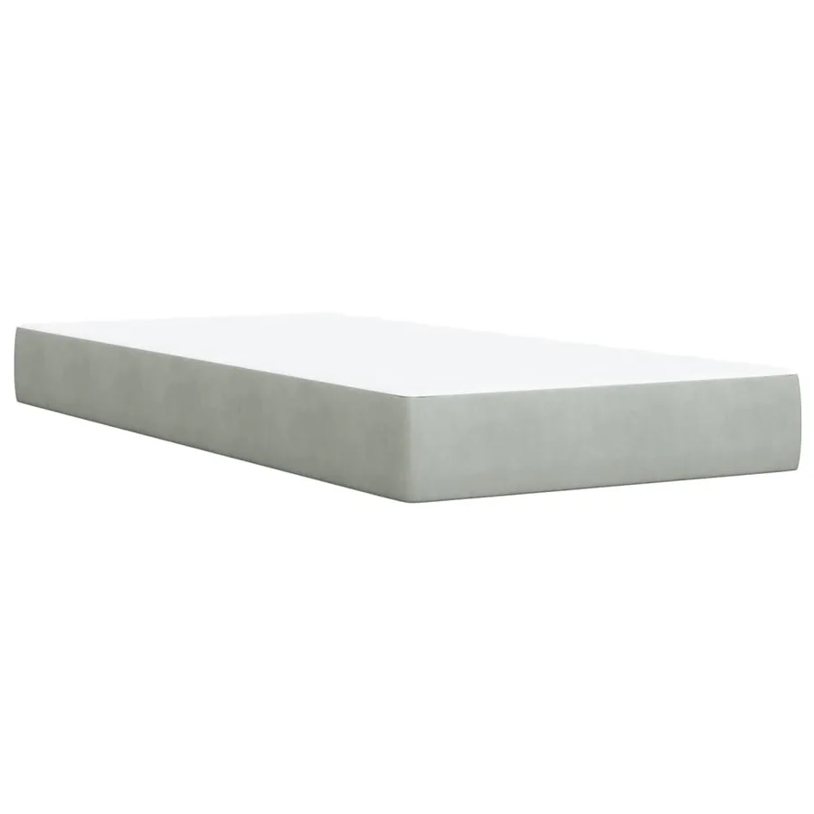Sommier à lattes de lit et matelas Gris clair 90x200 cm Velours - 6