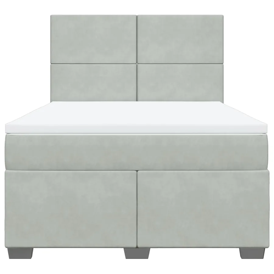 Sommier à lattes de lit et matelas Gris clair 160x200cm Velours - 4