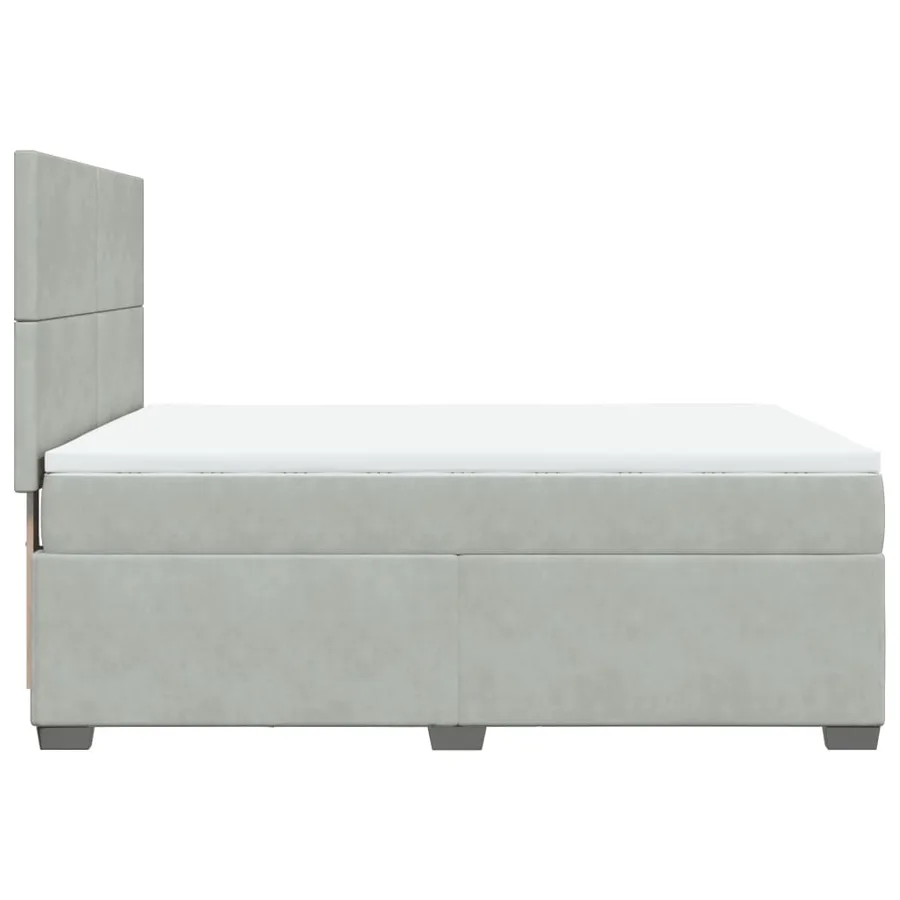 Sommier à lattes de lit et matelas Gris clair 160x200cm Velours - 9