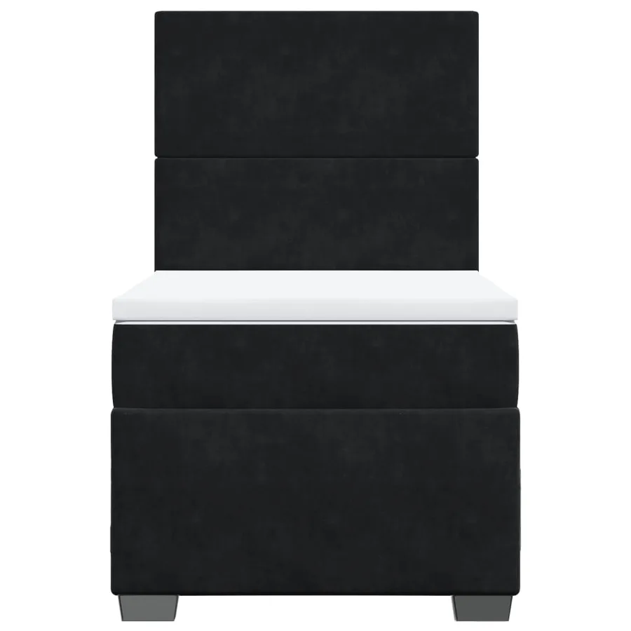 Sommier à lattes de lit avec matelas Noir 90x200 cm Velours - 4