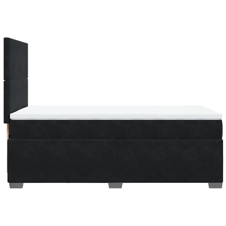 Sommier à lattes de lit avec matelas Noir 90x200 cm Velours - 9