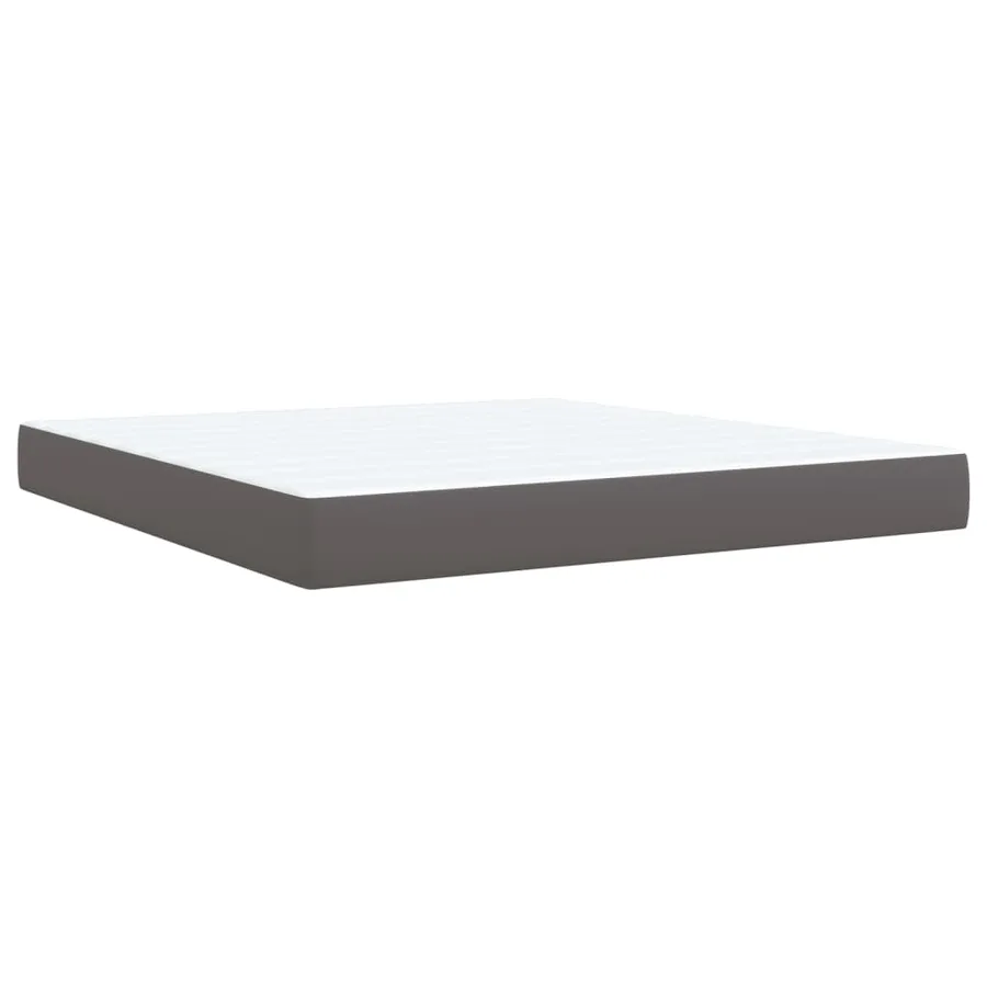 Sommier à lattes de lit avec matelas Gris 180x200 cm Similicuir - 10