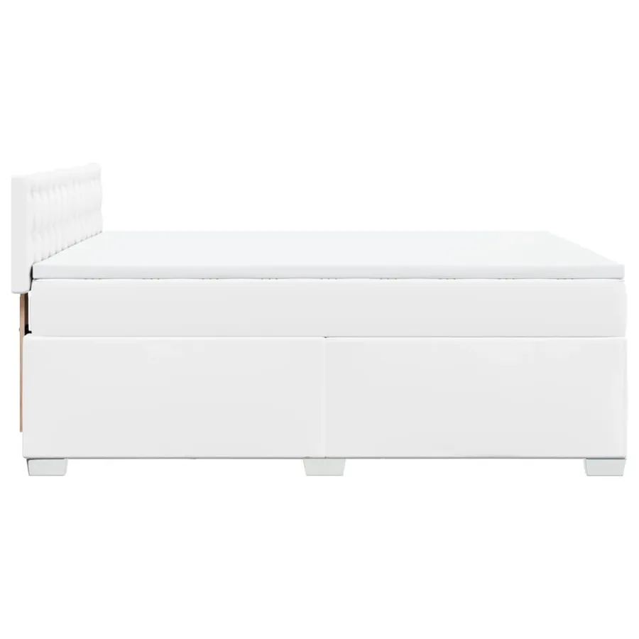 Sommier à lattes de lit avec matelas Blanc 160x200cm Similicuir - 5