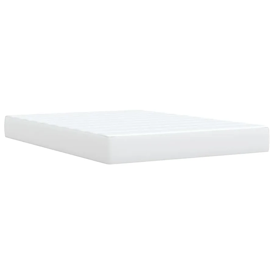 Sommier à lattes de lit avec matelas Blanc 160x200cm Similicuir - 9