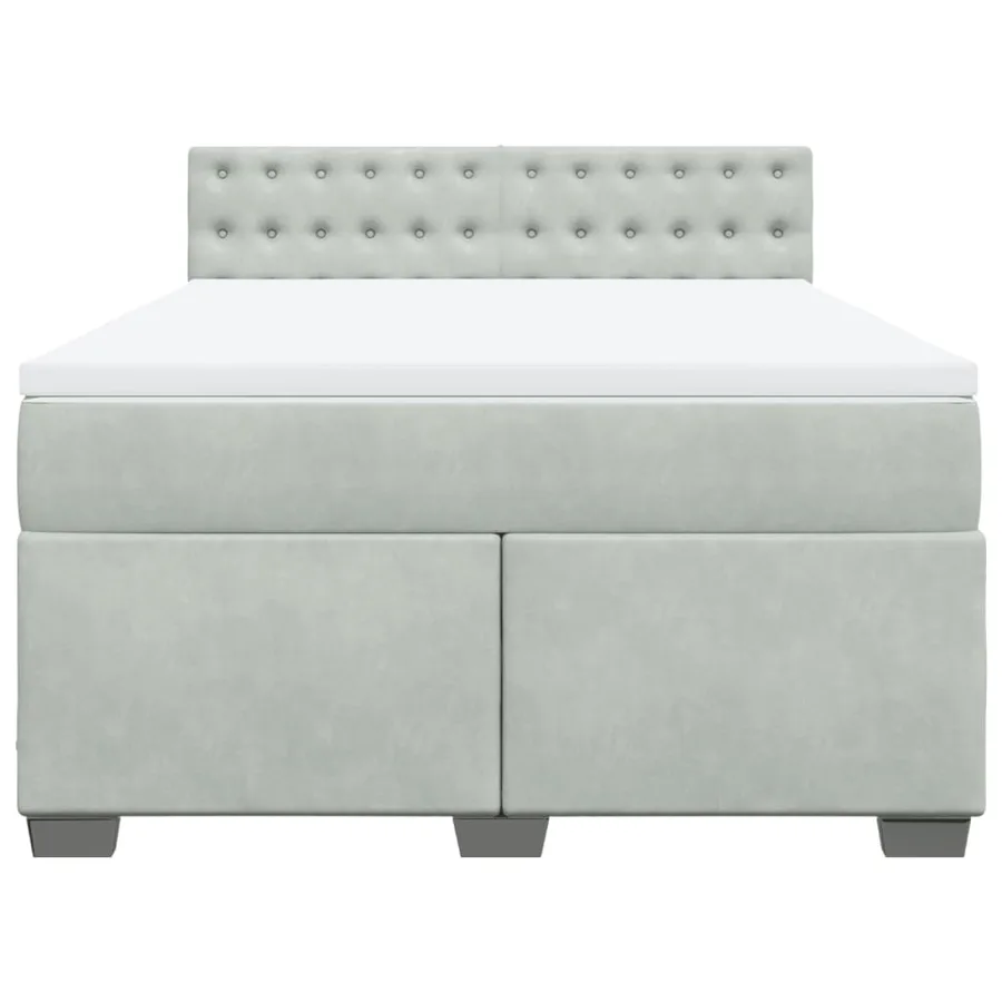 Sommier à lattes de lit et matelas Gris clair 140x200cm Velours - 4