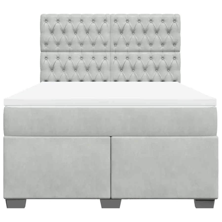 Sommier à lattes de lit et matelas Gris clair 140x200cm Velours - 4