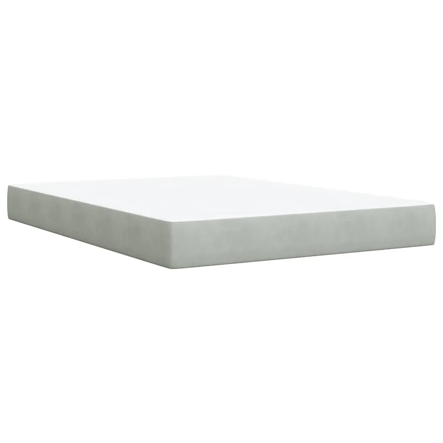 Sommier à lattes de lit et matelas Gris clair 140x200cm Velours - 6