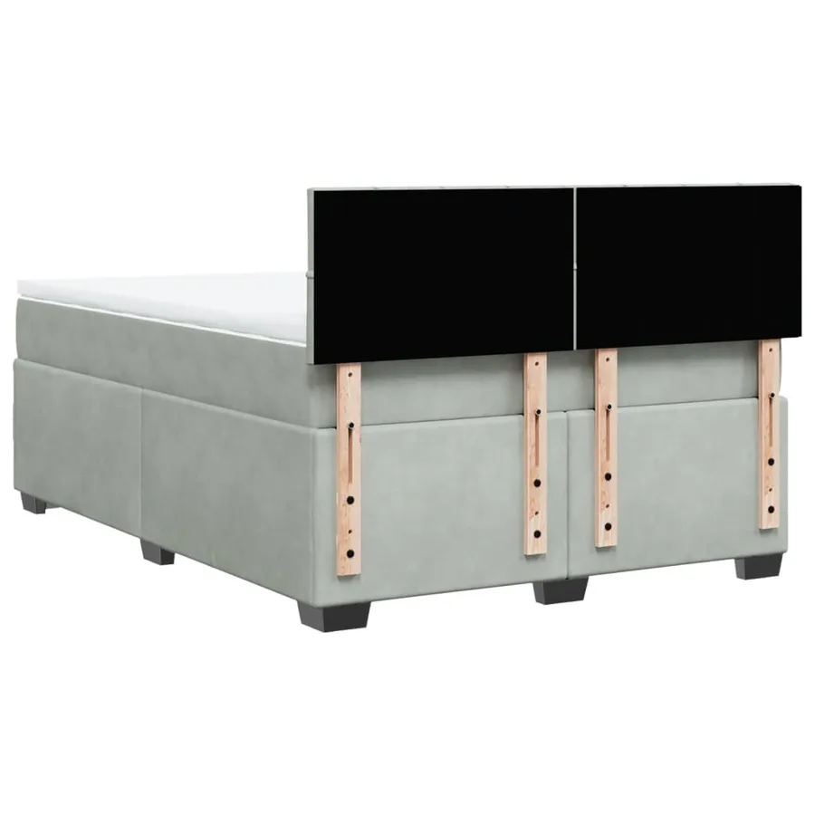 Sommier à lattes de lit et matelas Gris clair 160x200cm Velours - 10