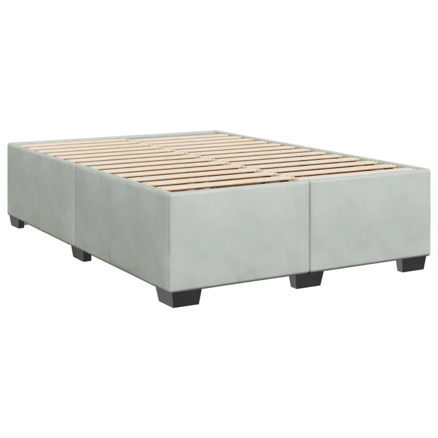 Sommier à lattes de lit et matelas Gris clair 160x200cm Velours - 5