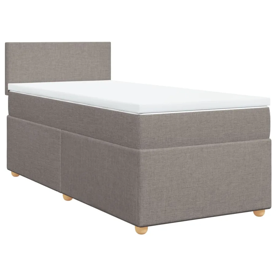Sommier à lattes de lit avec matelas Taupe 100x200 cm Tissu - 2