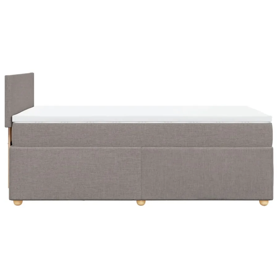 Sommier à lattes de lit avec matelas Taupe 100x200 cm Tissu - 5