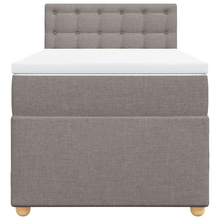 Sommier à lattes de lit avec matelas Taupe 90x200 cm Tissu - 6