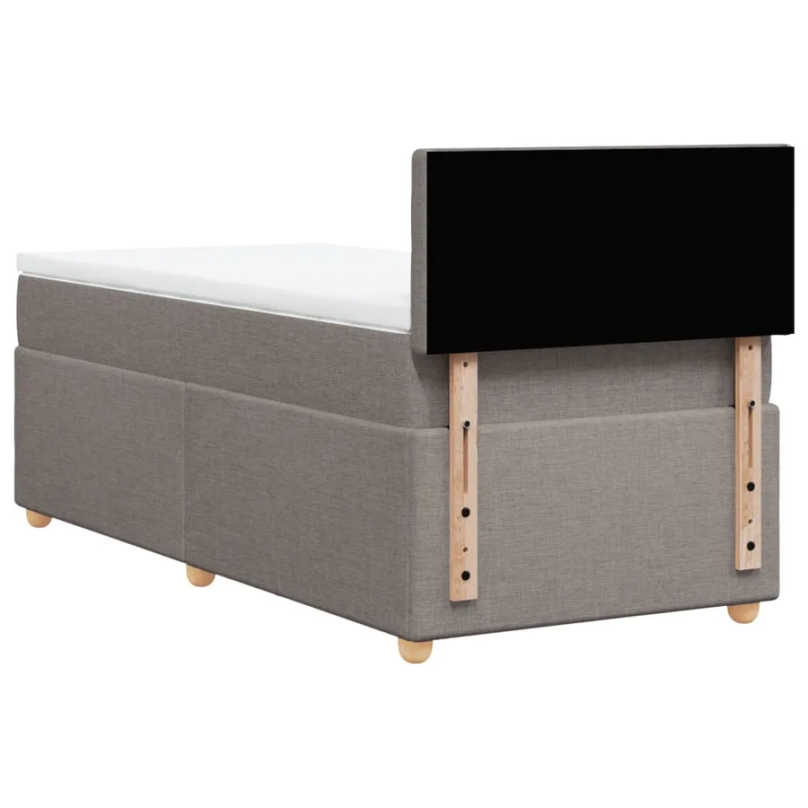 Sommier à lattes de lit avec matelas Taupe 90x200 cm Tissu - 8