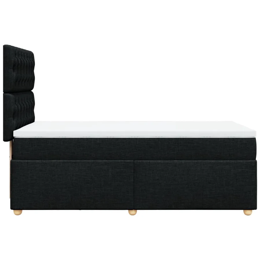 Sommier à lattes de lit avec matelas Noir 100x200 cm Tissu - 7