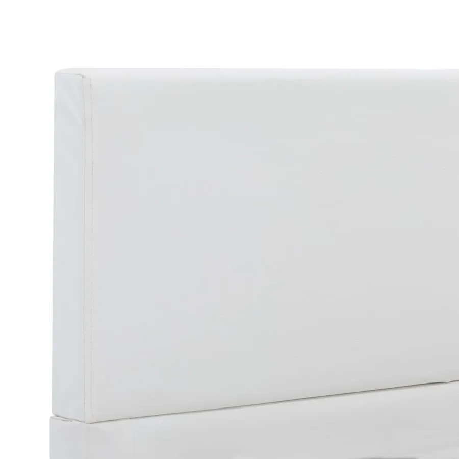 Cadre de lit sans matelas blanc similicuir 160x200 cm - 6