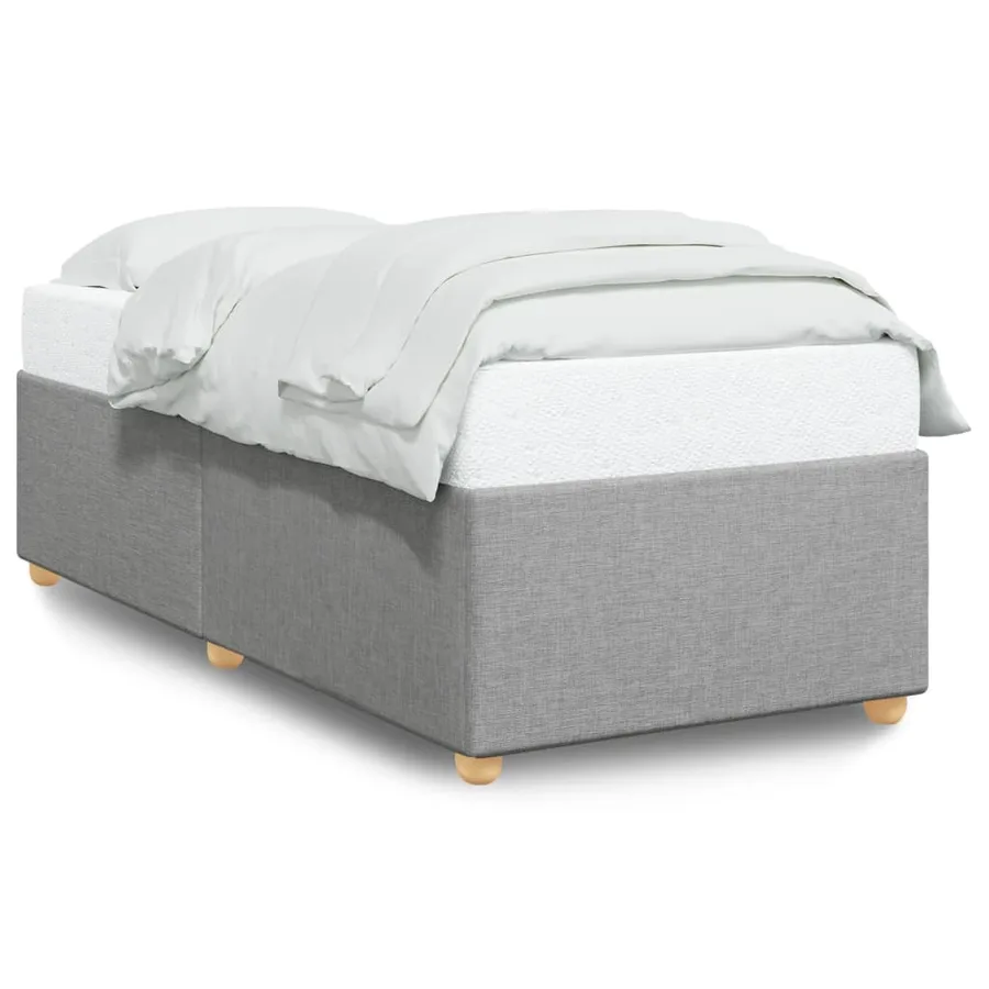 Cadre de lit sans matelas gris clair 90x190 cm tissu - 2