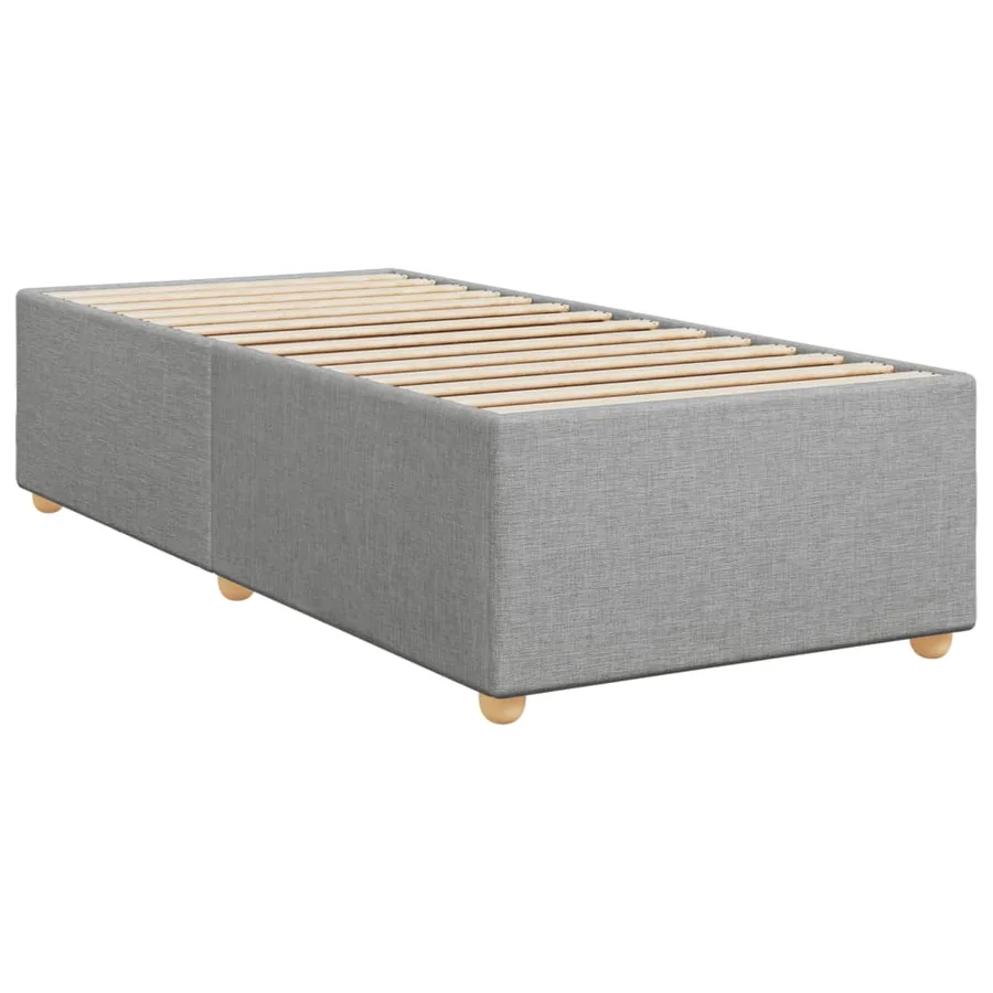 Cadre de lit sans matelas gris clair 90x190 cm tissu - 3