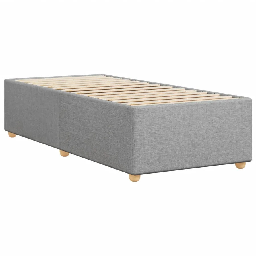 Cadre de lit sans matelas gris clair 90x190 cm tissu - 6