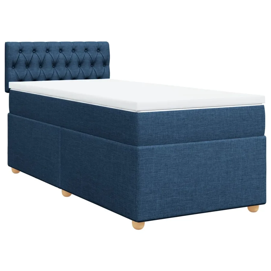 Sommier à lattes de lit avec matelas Bleu 90x190 cm Tissu - 3