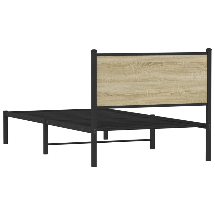 Cadre de lit en métal sans matelas chêne sonoma 107x203 cm - 7