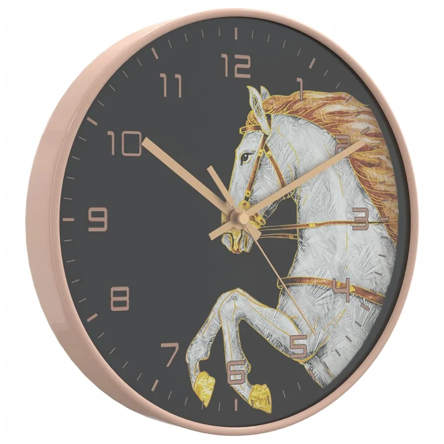 Horloge murale doré et blanc Ø29,5 cm polystyrène et verre - 3