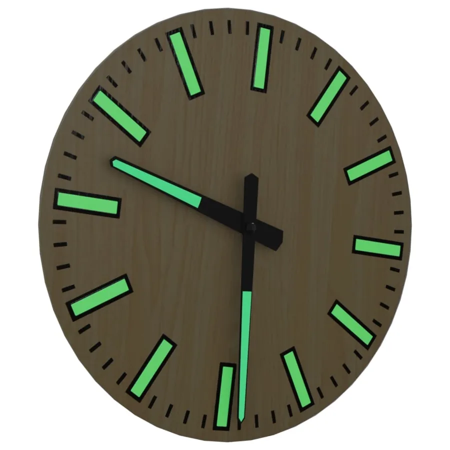 Horloge murale avec aiguilles lumineuses jaune Ø30 cm - 6