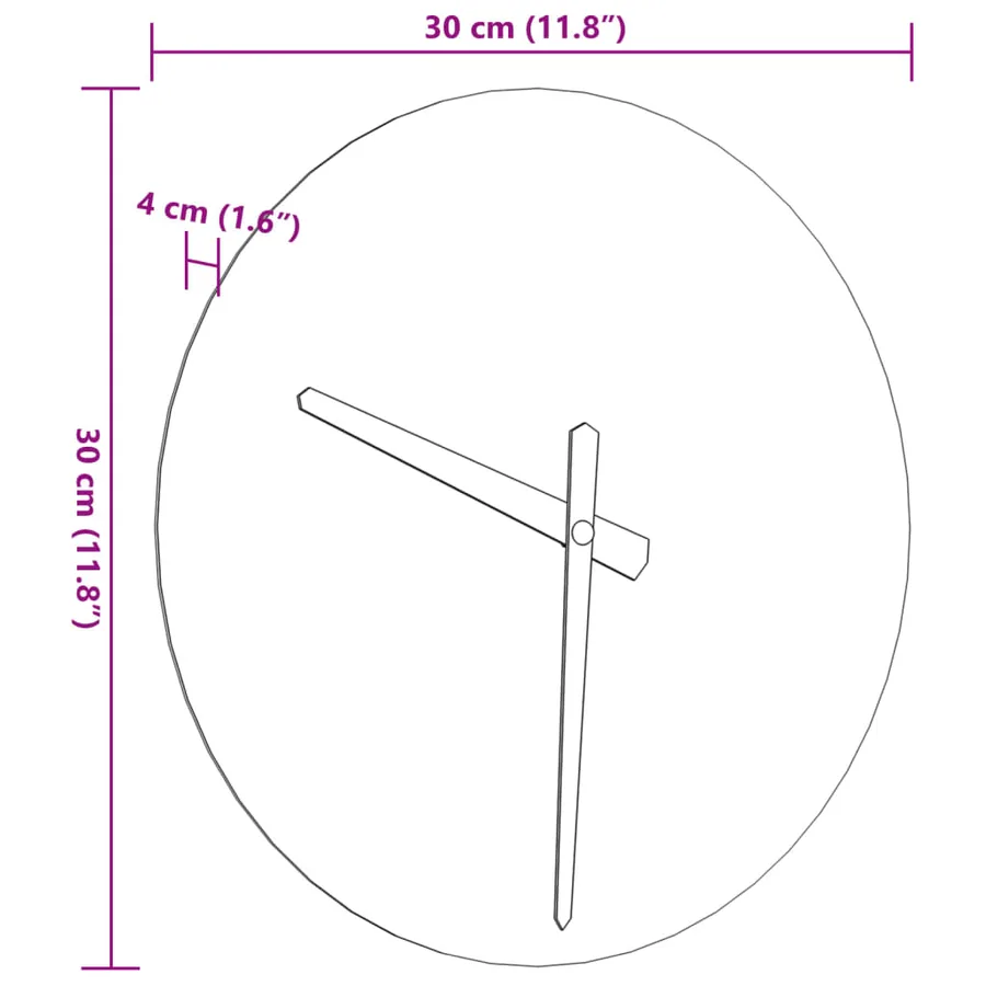 Horloge murale avec aiguilles lumineuses jaune Ø30 cm - 8