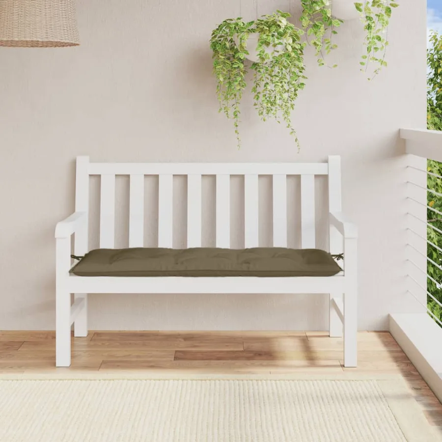 Coussin de banc de jardin taupe mélangé 120x50x7 cm tissu - 3