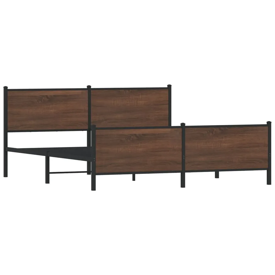Cadre de lit en métal sans matelas chêne marron 180x200 cm - 5