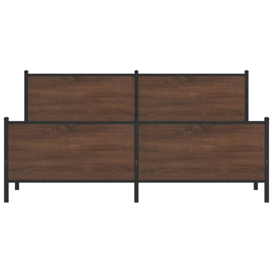 Cadre de lit en métal sans matelas chêne marron 180x200 cm - 6
