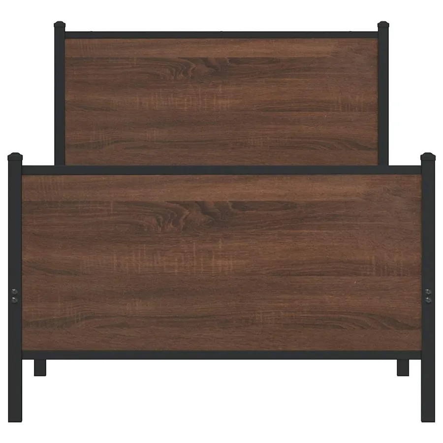 Cadre de lit en métal sans matelas chêne marron 100x200 cm - 5