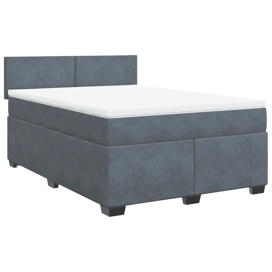 Sommier à lattes de lit et matelas Gris foncé 160x200cm Velours - 3