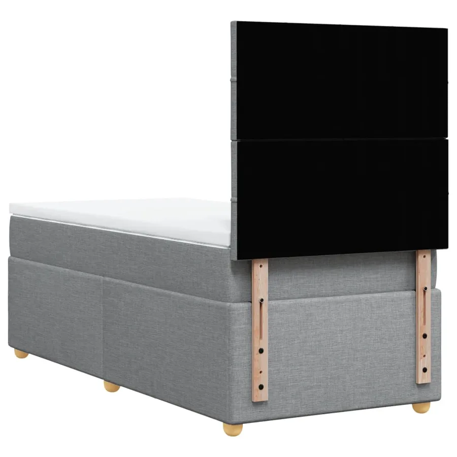 Sommier à lattes de lit avec matelas Gris clair 100x200cm Tissu - 6