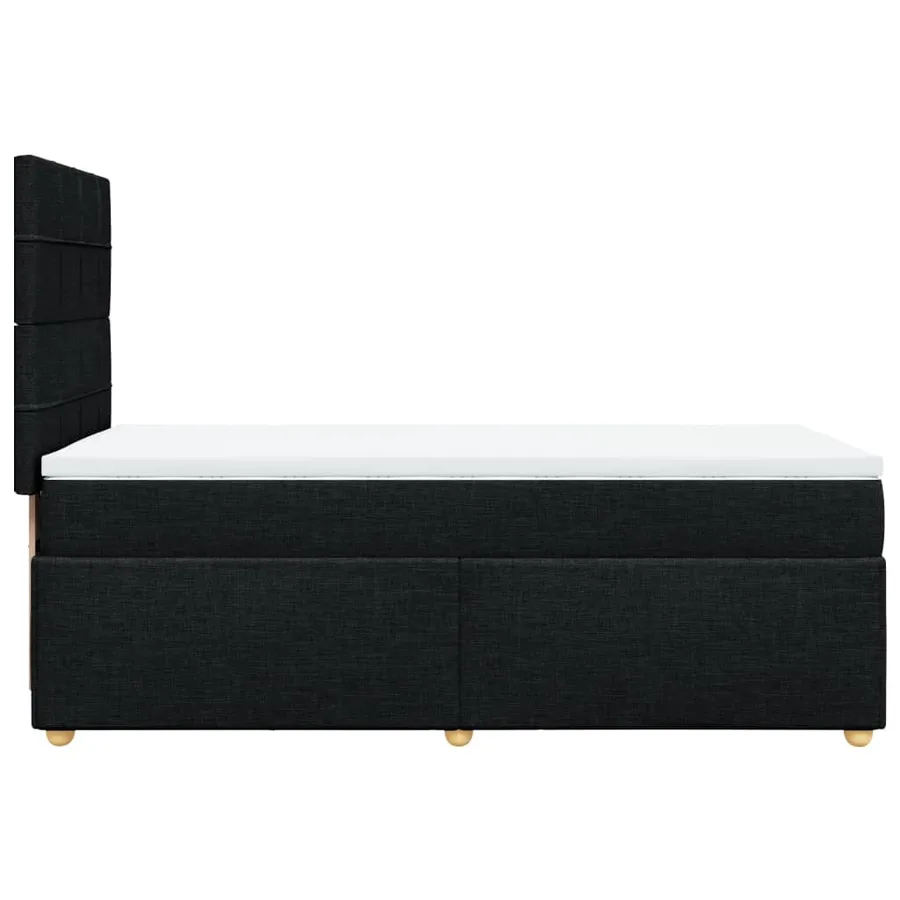 Sommier à lattes de lit avec matelas Noir 100x200 cm Tissu - 5