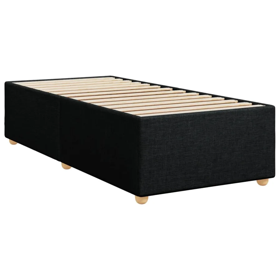 Sommier à lattes de lit avec matelas Noir 100x200 cm Tissu - 8