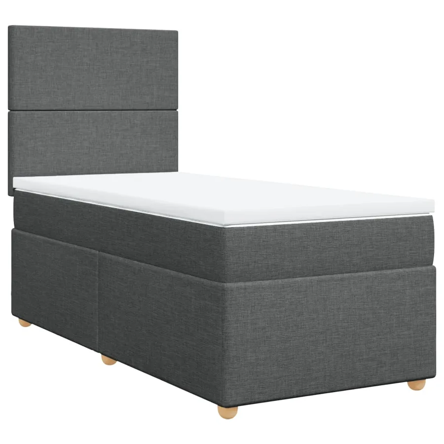 Sommier à lattes de lit avec matelas Gris foncé 100x200cm Tissu - 2