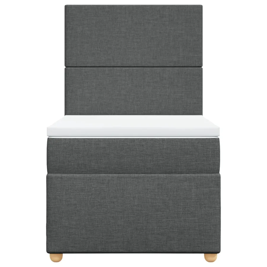 Sommier à lattes de lit avec matelas Gris foncé 100x200cm Tissu - 4