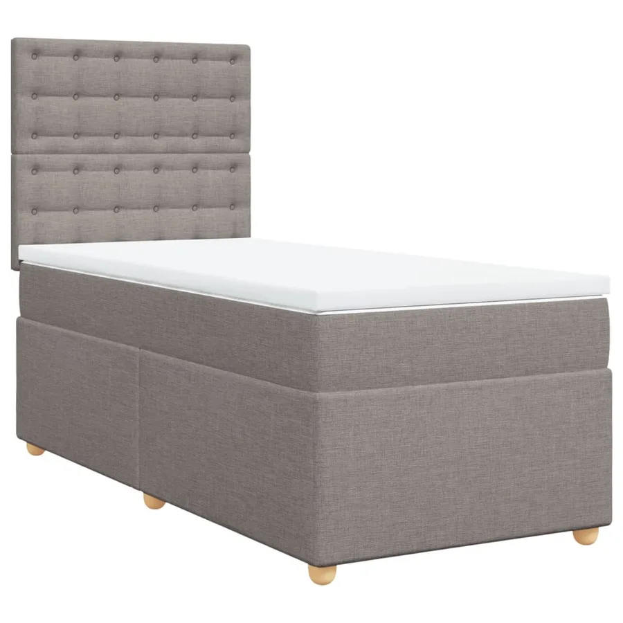 Sommier à lattes de lit avec matelas Taupe 100x200 cm Tissu - 3