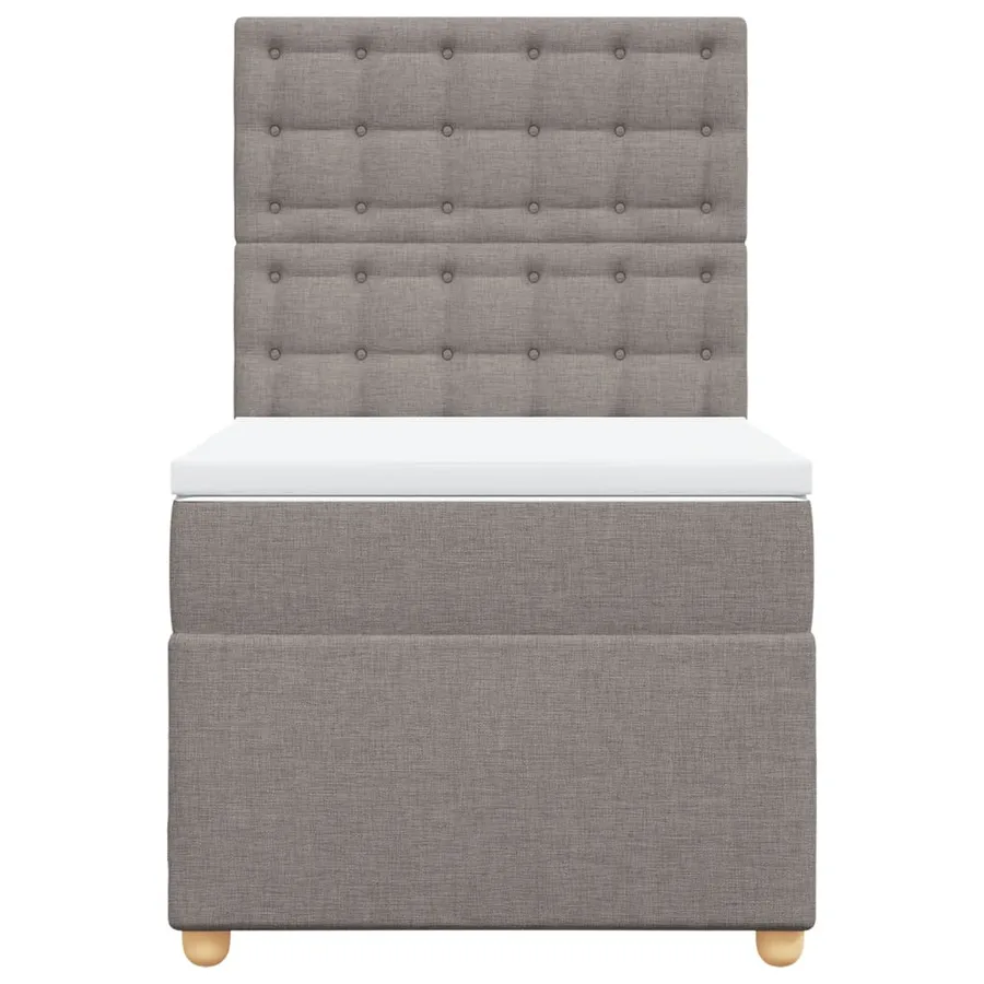 Sommier à lattes de lit avec matelas Taupe 100x200 cm Tissu - 6