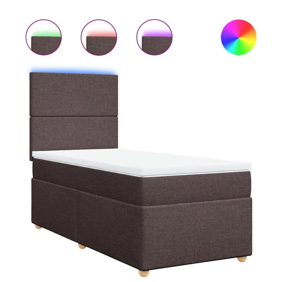 Sommier à lattes de lit avec matelas Marron foncé 100x200 cm - 2