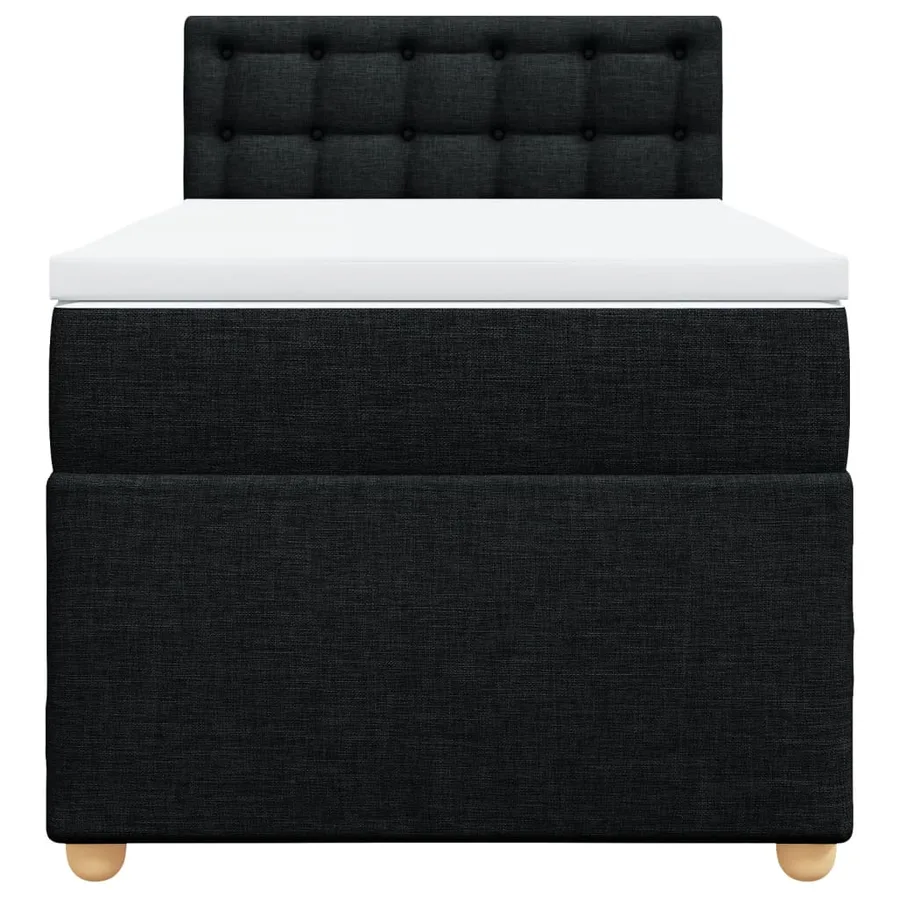 Sommier à lattes de lit avec matelas Noir 100x200 cm Tissu - 4
