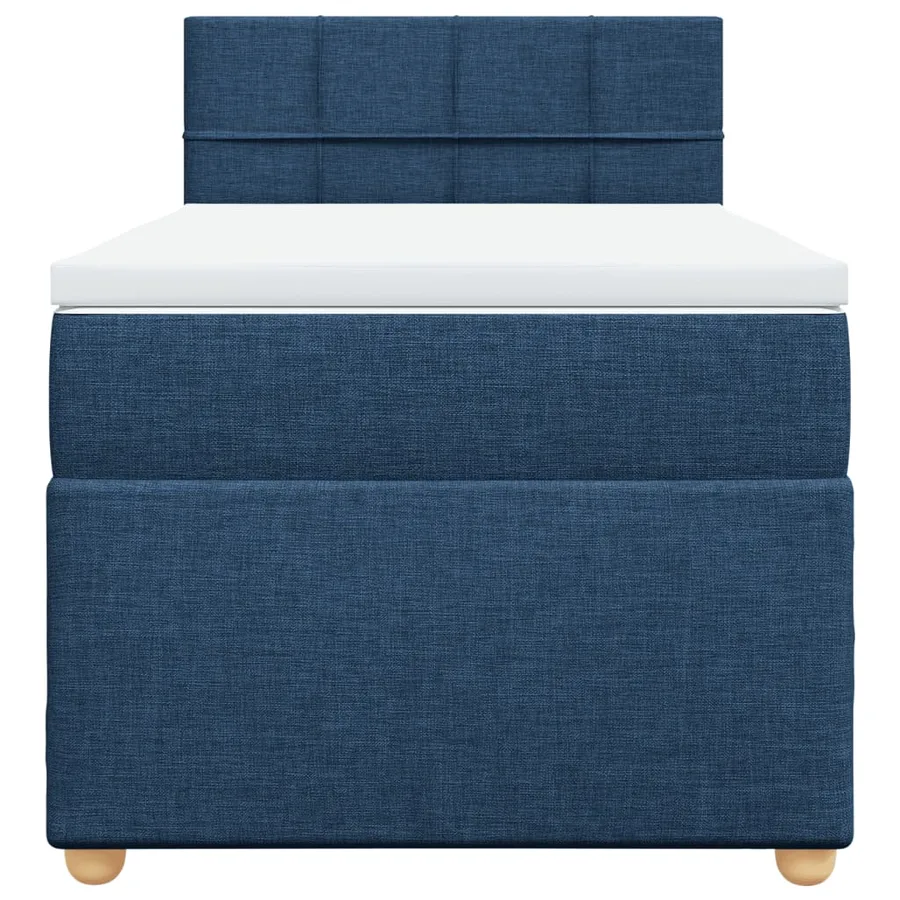 Sommier à lattes de lit avec matelas Bleu 100x200 cm Tissu - 4