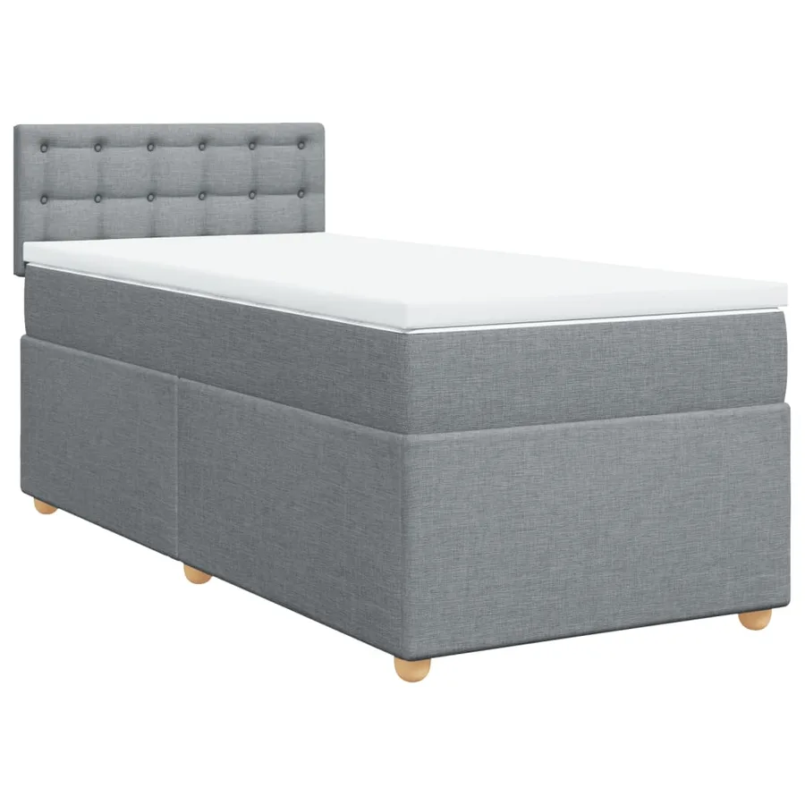 Sommier à lattes de lit avec matelas Gris clair 100x200cm Tissu - 2