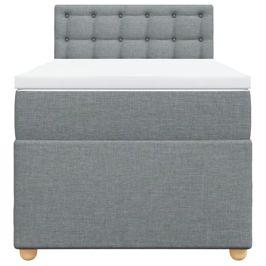 Sommier à lattes de lit avec matelas Gris clair 100x200cm Tissu - 4