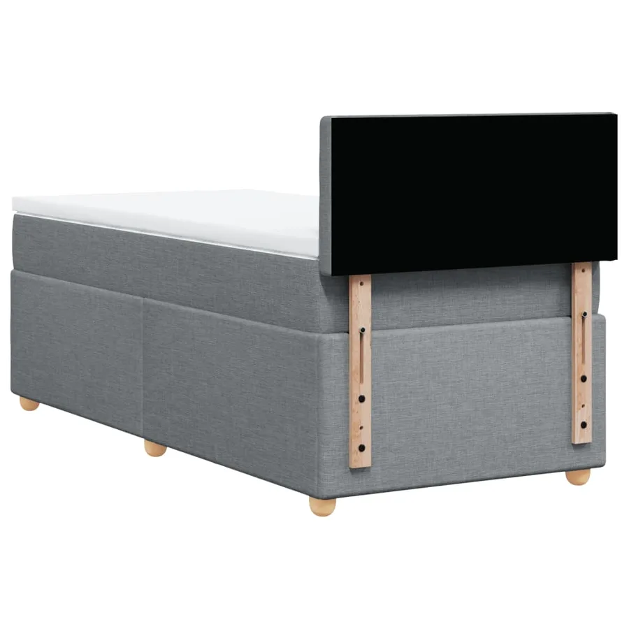 Sommier à lattes de lit avec matelas Gris clair 100x200cm Tissu - 6